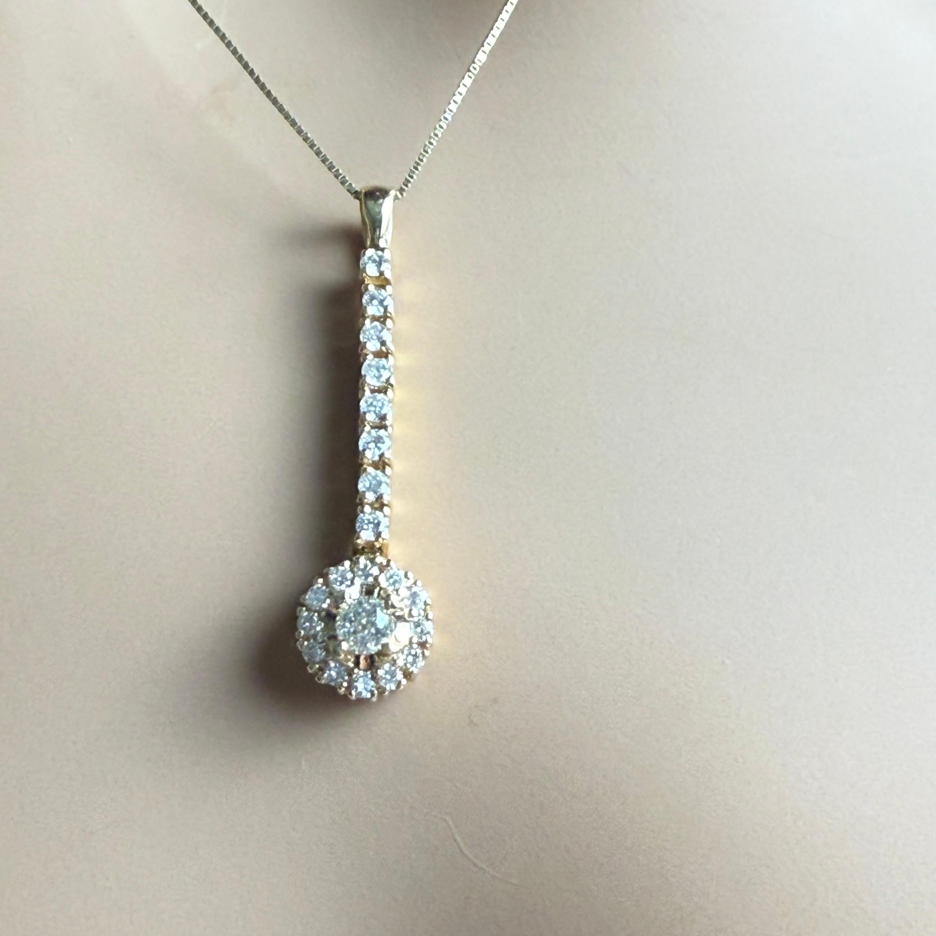 Collier pendentif goutte en or 14K avec Crown of Light Articulé de 0,55 diamant Pour femmes en vente