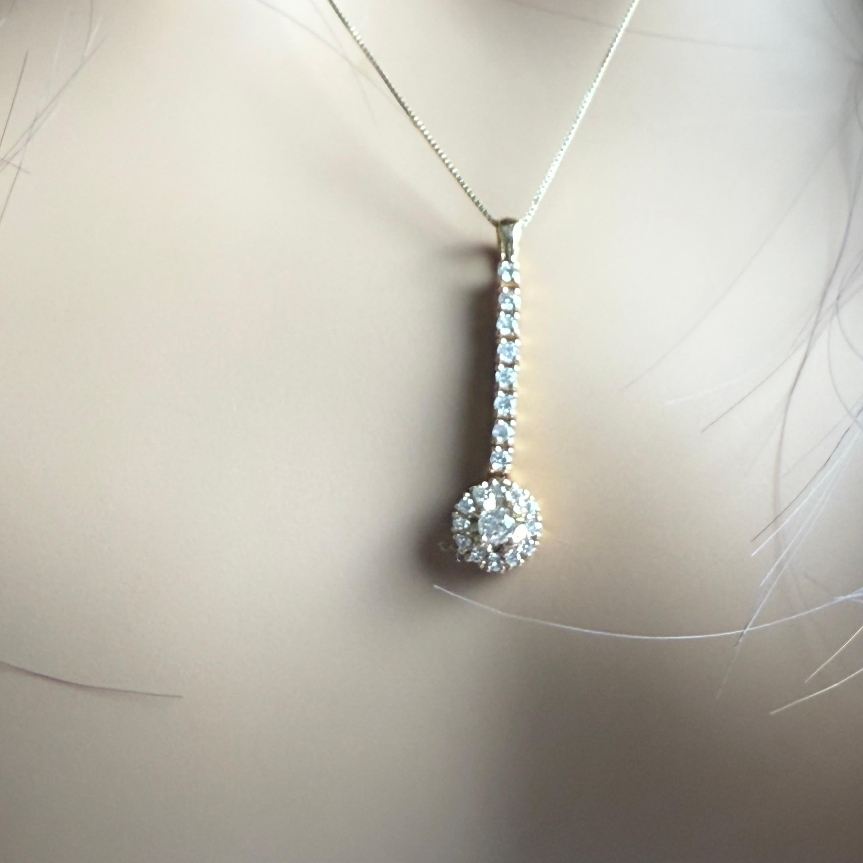 Collier pendentif goutte en or 14K avec Crown of Light Articulé de 0,55 diamant en vente 1