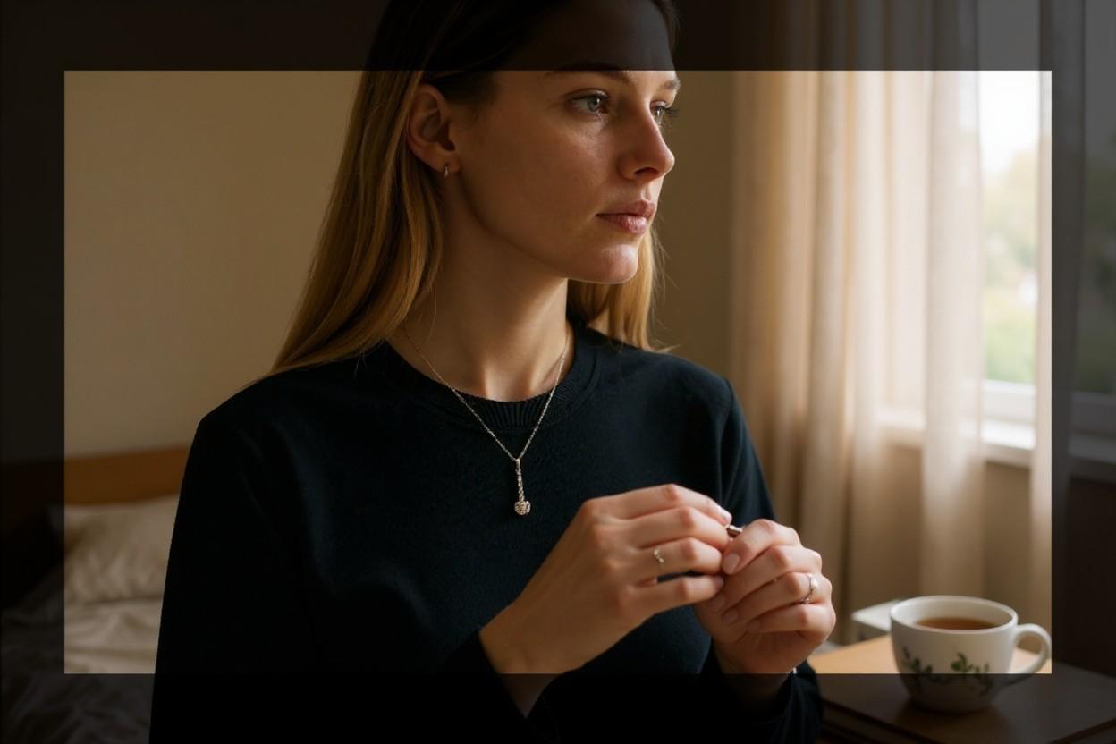 Collana con ciondolo a goccia in oro 14K con Crown of Light articolata con diamante 0,55 in vendita 2