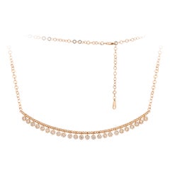 Drop Pink Gold 18K Necklace Diamond for Her