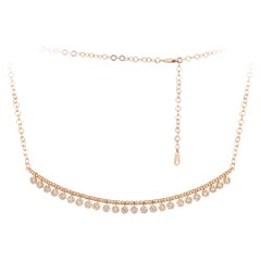Drop Pink Gold 18K Necklace Diamond for Her