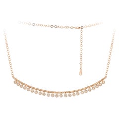 Collier en or rose 18K avec goutte d'eau et diamant pour elle