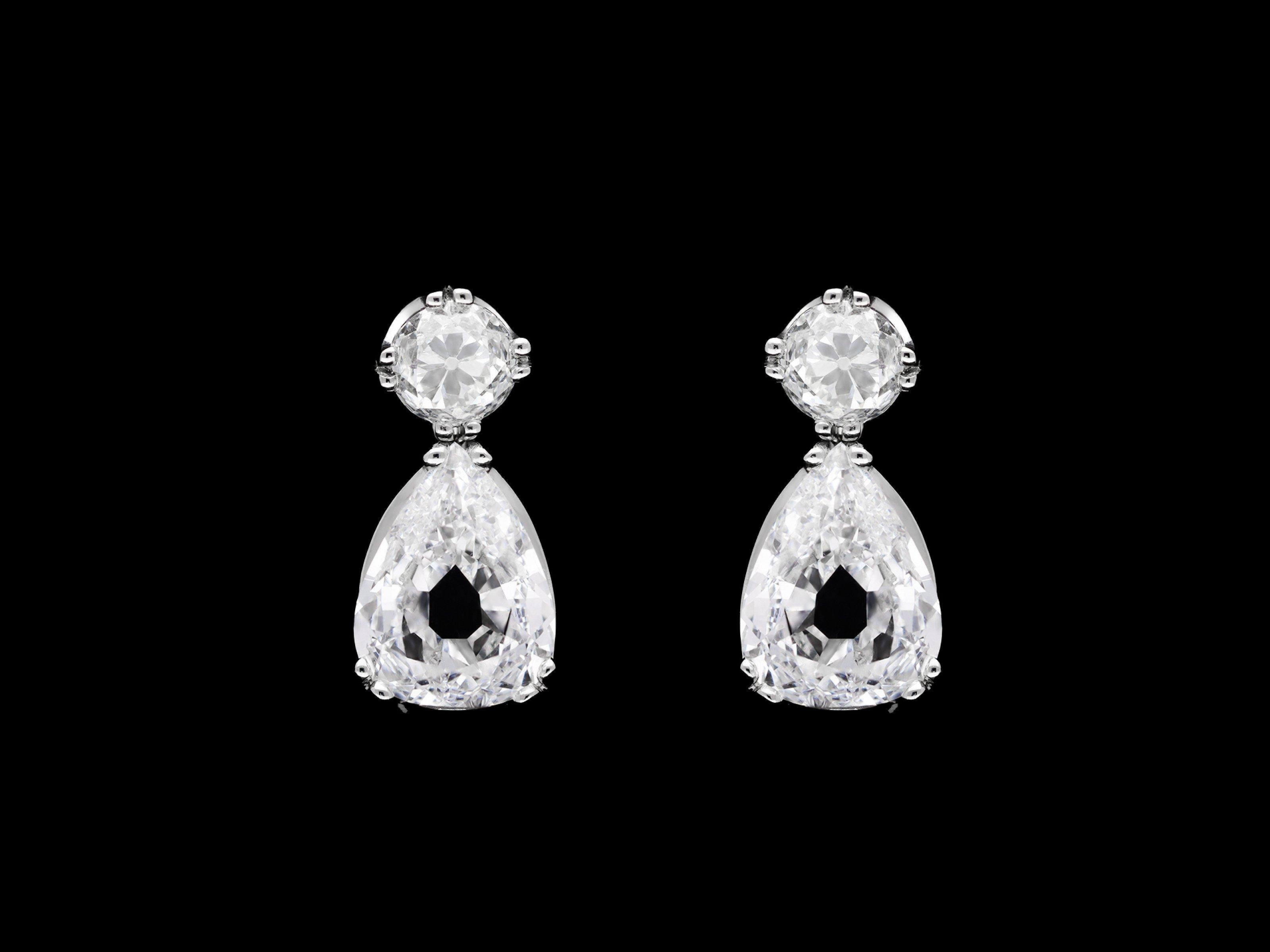 Antique Diamond Drop Earrings, circa 1920 In Good Condition For Sale In London, GB