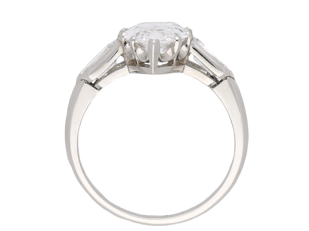 For Sale:  Drop Shape Old Mine Diamond Ring, circa 1935 3