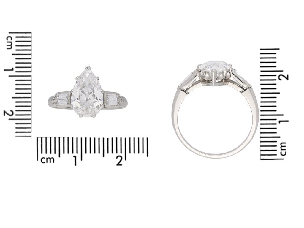 in vendita:  Anello con diamanti Old Mine a forma di goccia, circa 1935 4