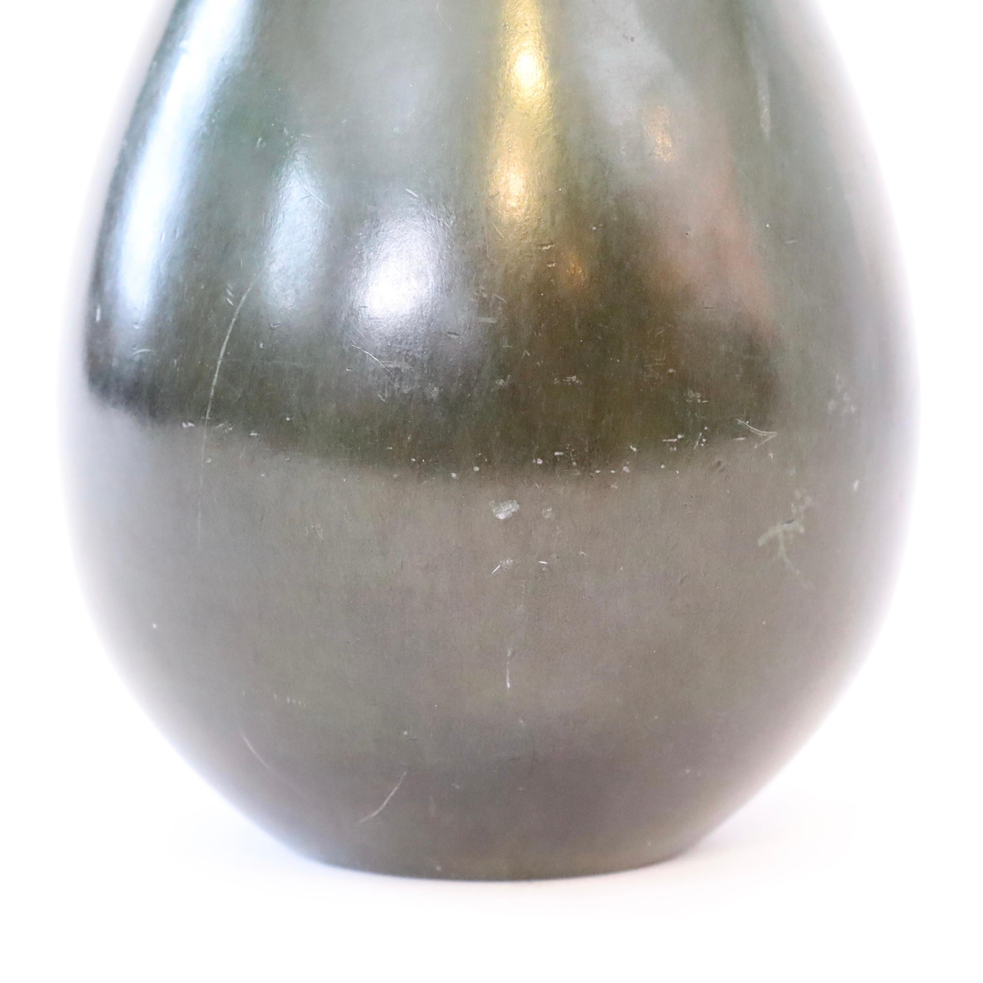 Drop-shaped metal vase designed by Just Andersen, 1930s, Denmark For Sale 6