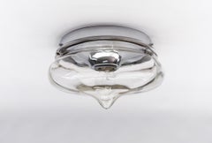 Drop Shaped Smoked Glass Flush Mount Light, Germany 1960s