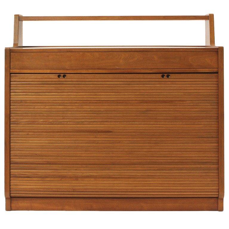 Drop Tambour Front Cabinet by Edward Wormley for Dunbar