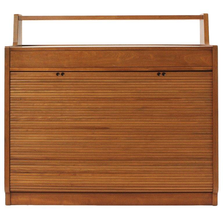 Drop Tambour Front Cabinet by Edward Wormley For Sale