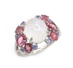 Exklusive Ohrringe, Tropfenturmalin Morganit Diamant 18K Weißgold