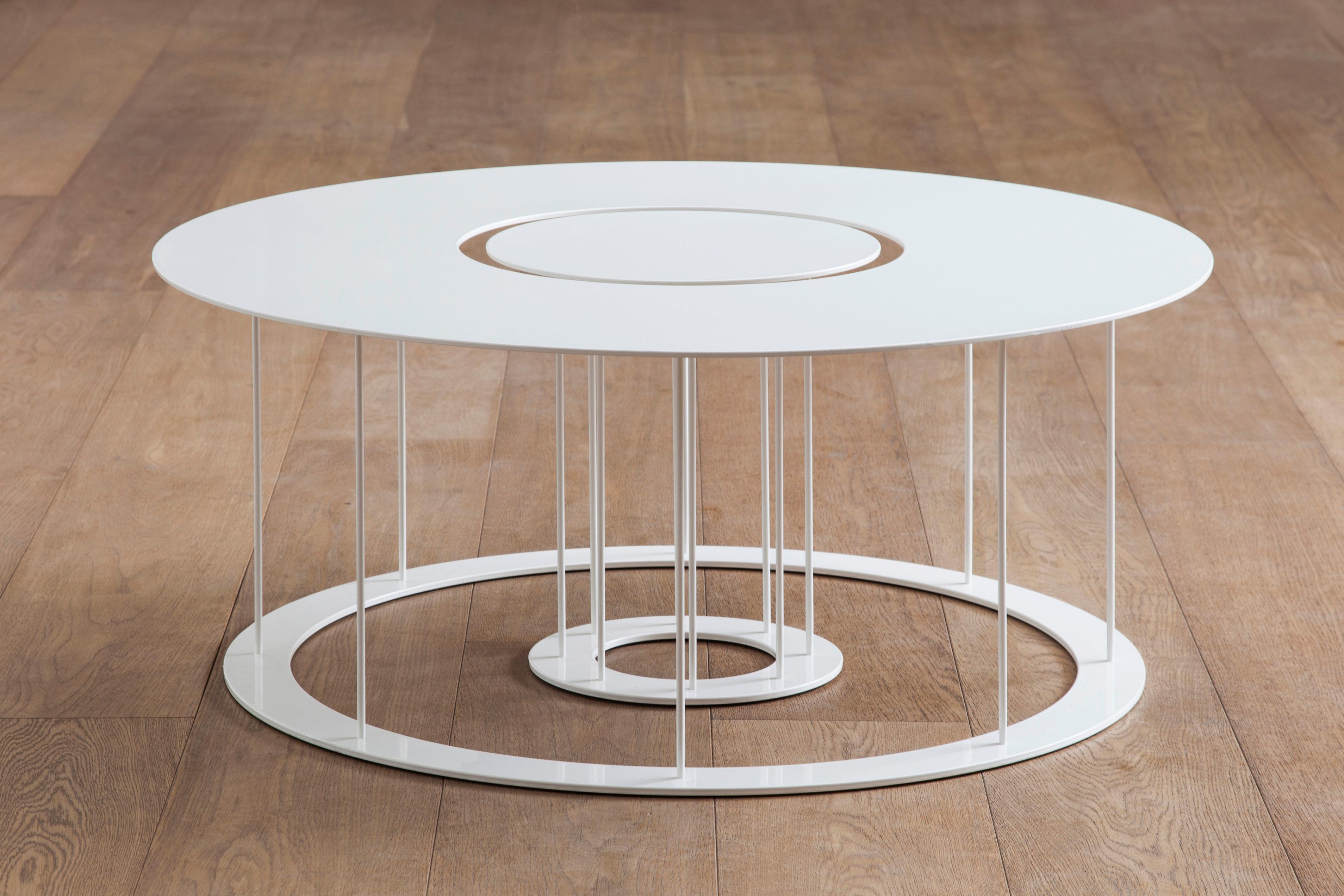 Contemporary Drop Metal Coffee Table Two in One, Made in Italy For Sale