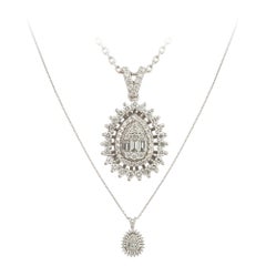 Drop White Gold 18K Necklace Diamond for Her
