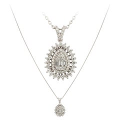 Collier Drop en or blanc 18K avec diamants pour elle