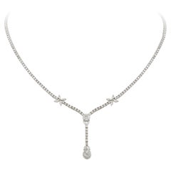 Drop White Gold 18K Necklace Diamond for Her