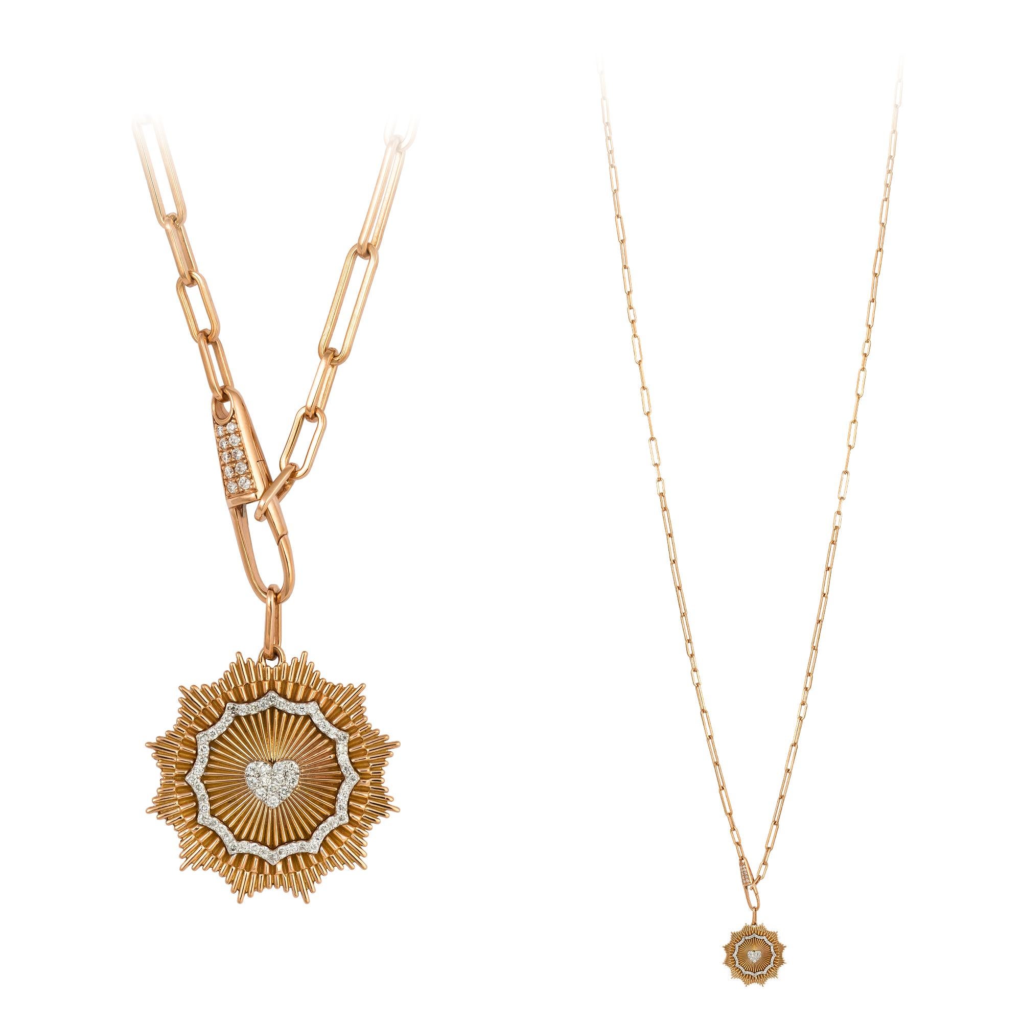 Drop White Pink Gold 18K Halskette Diamant für Sie im Zustand „Neu“ im Angebot in Montreux, CH