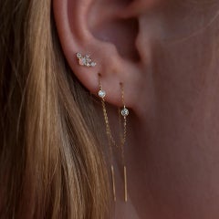Droplet Opal and Diamond Earrings in 14K Gold by Anastassia Sel Jewelry