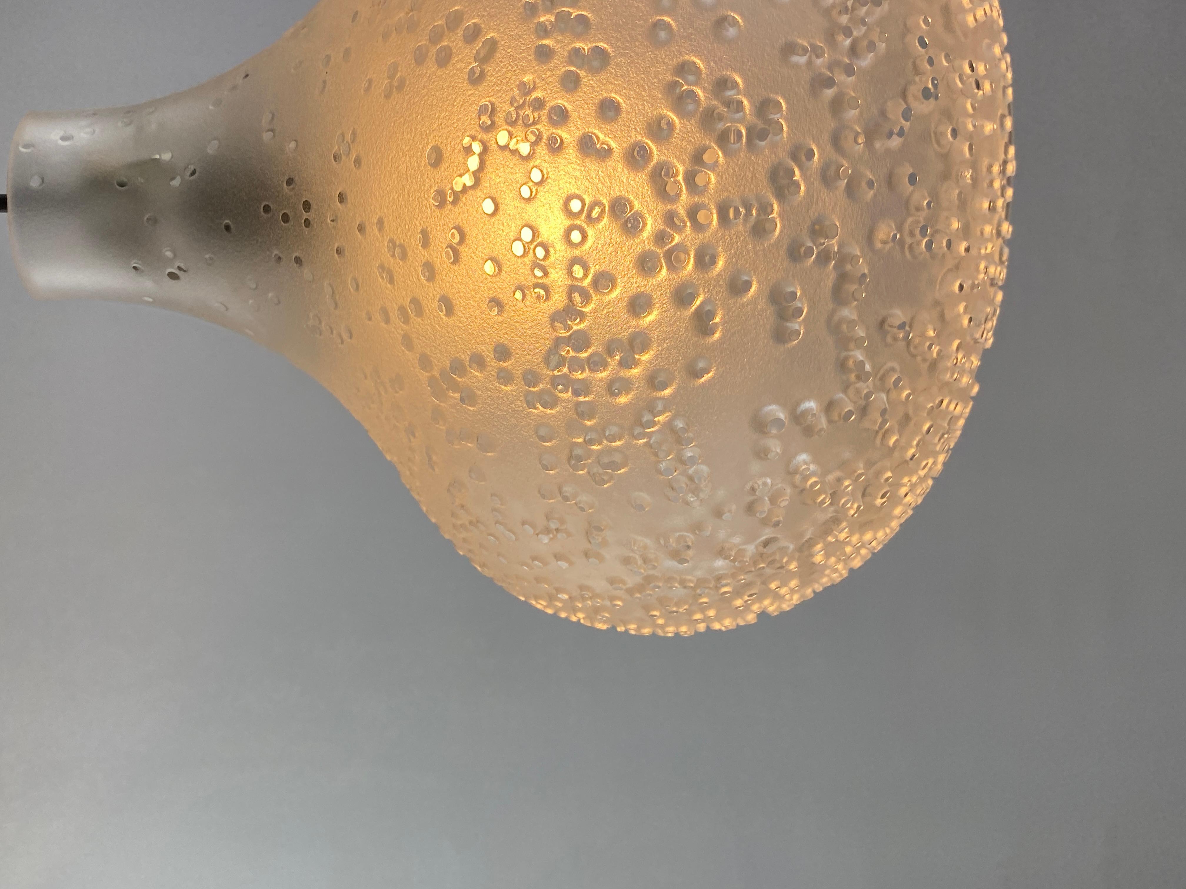 Glass Droplet shaped pendant light 'Patmos' by Horst Tüselmann for Peill & Putzler For Sale