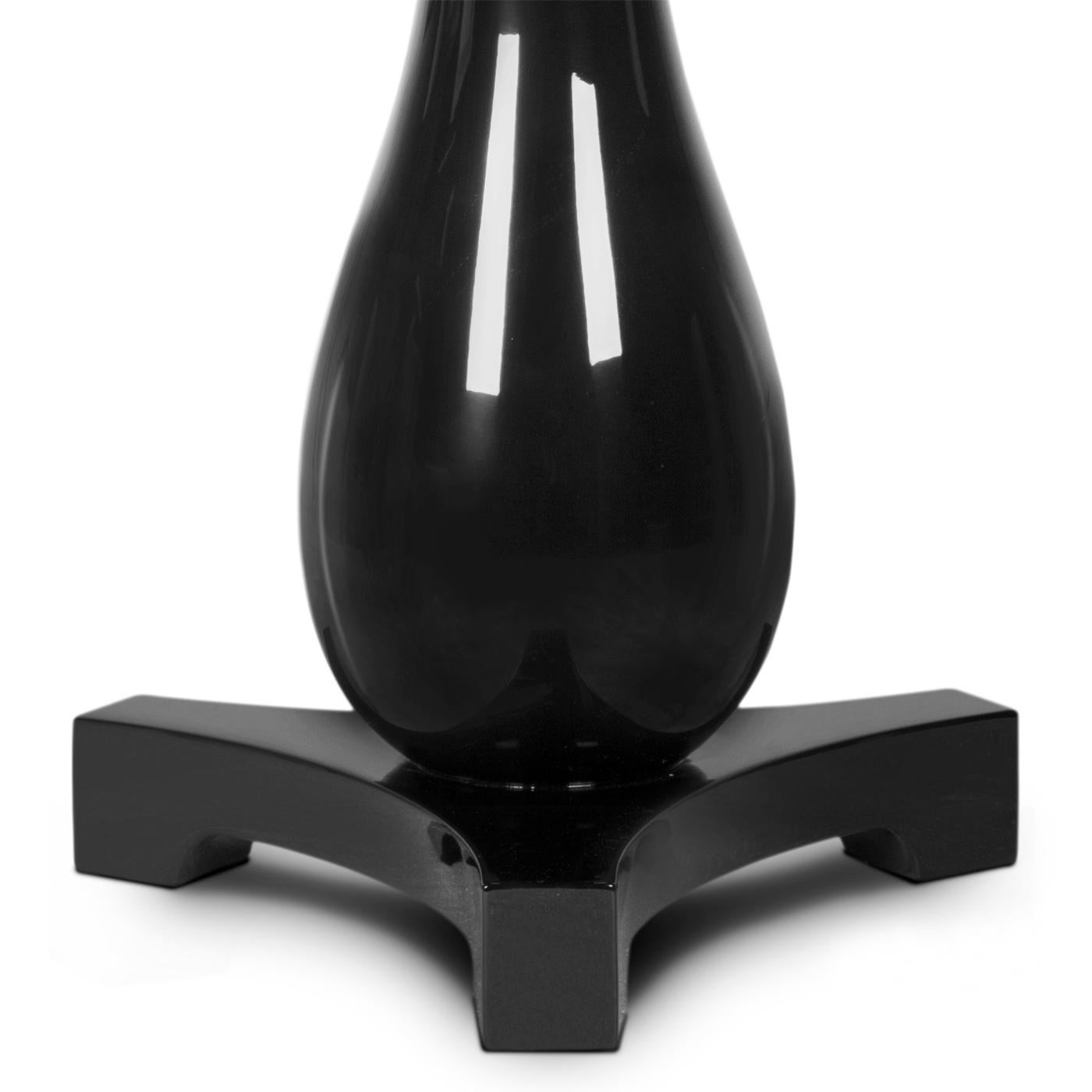 Lacquered Droppy Black Side Table For Sale