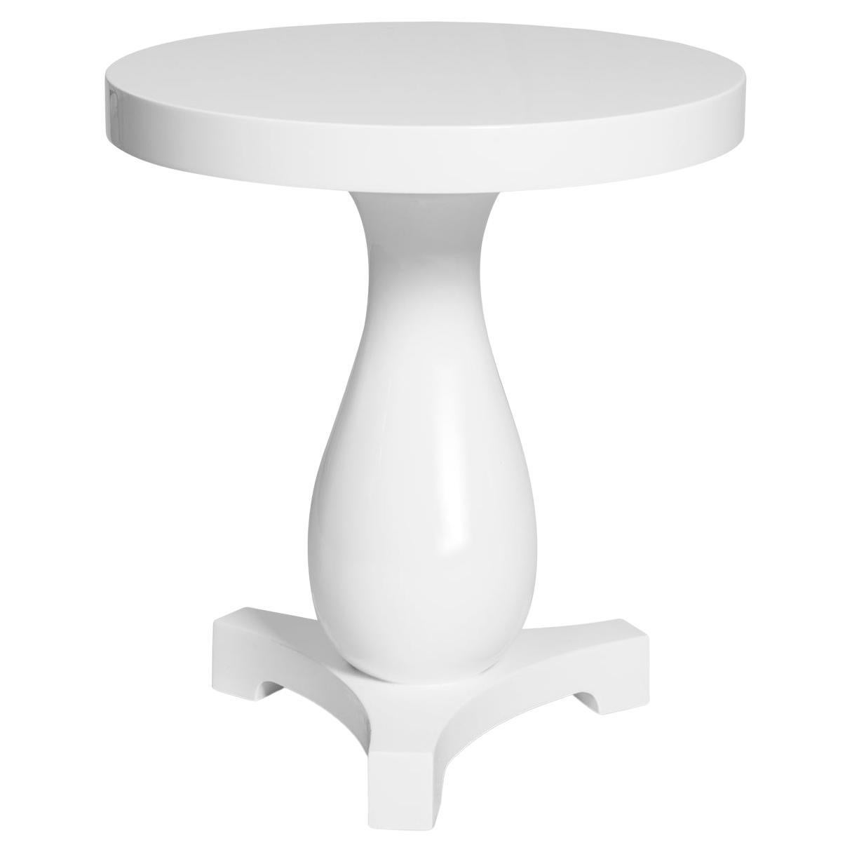 Droppy White Side Table For Sale