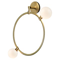 'Drops Wall - Small' by Marc Wood. Handmade Brass Ring Lamp, Opal Glass Shades