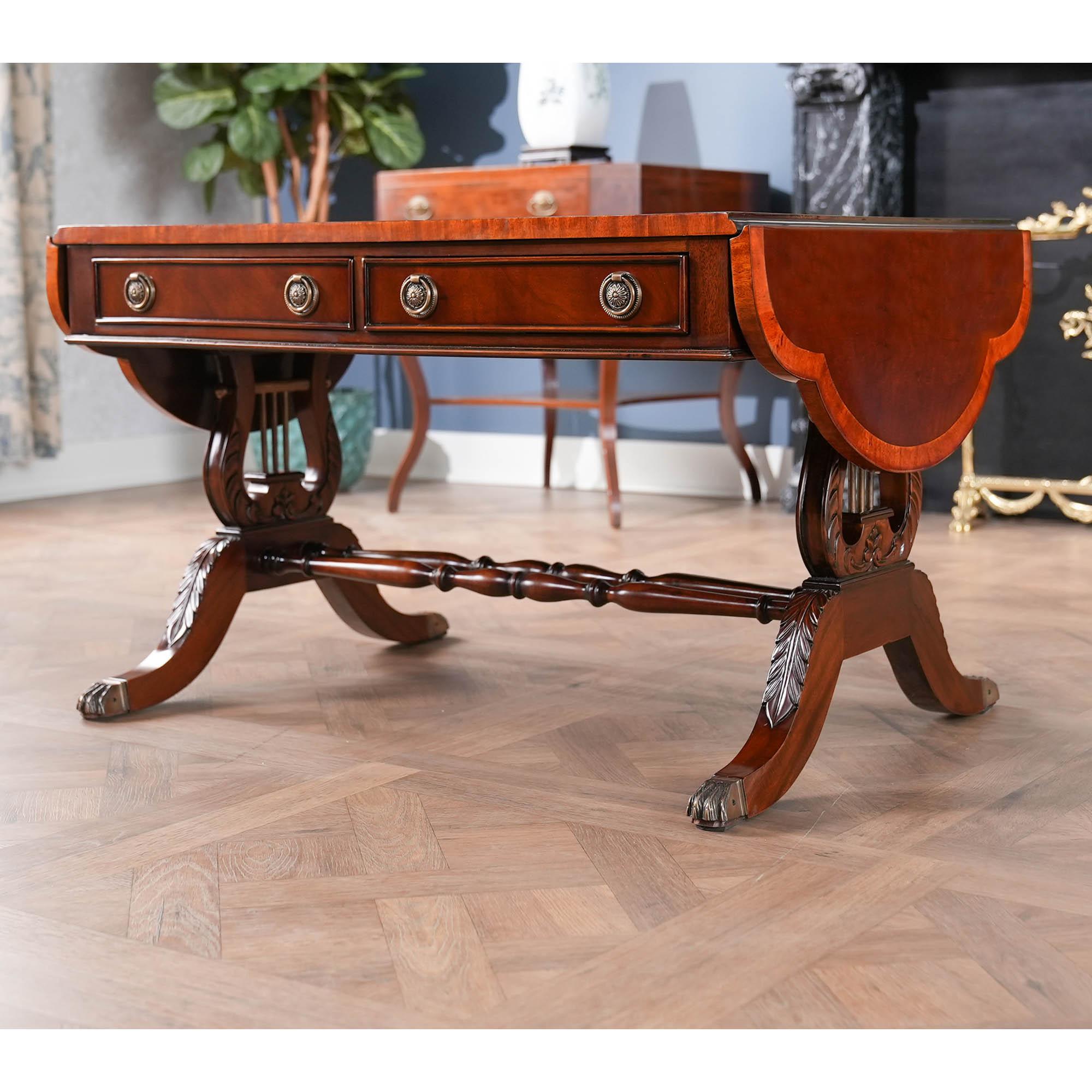 Hand-Carved Dropside Coffee Table For Sale