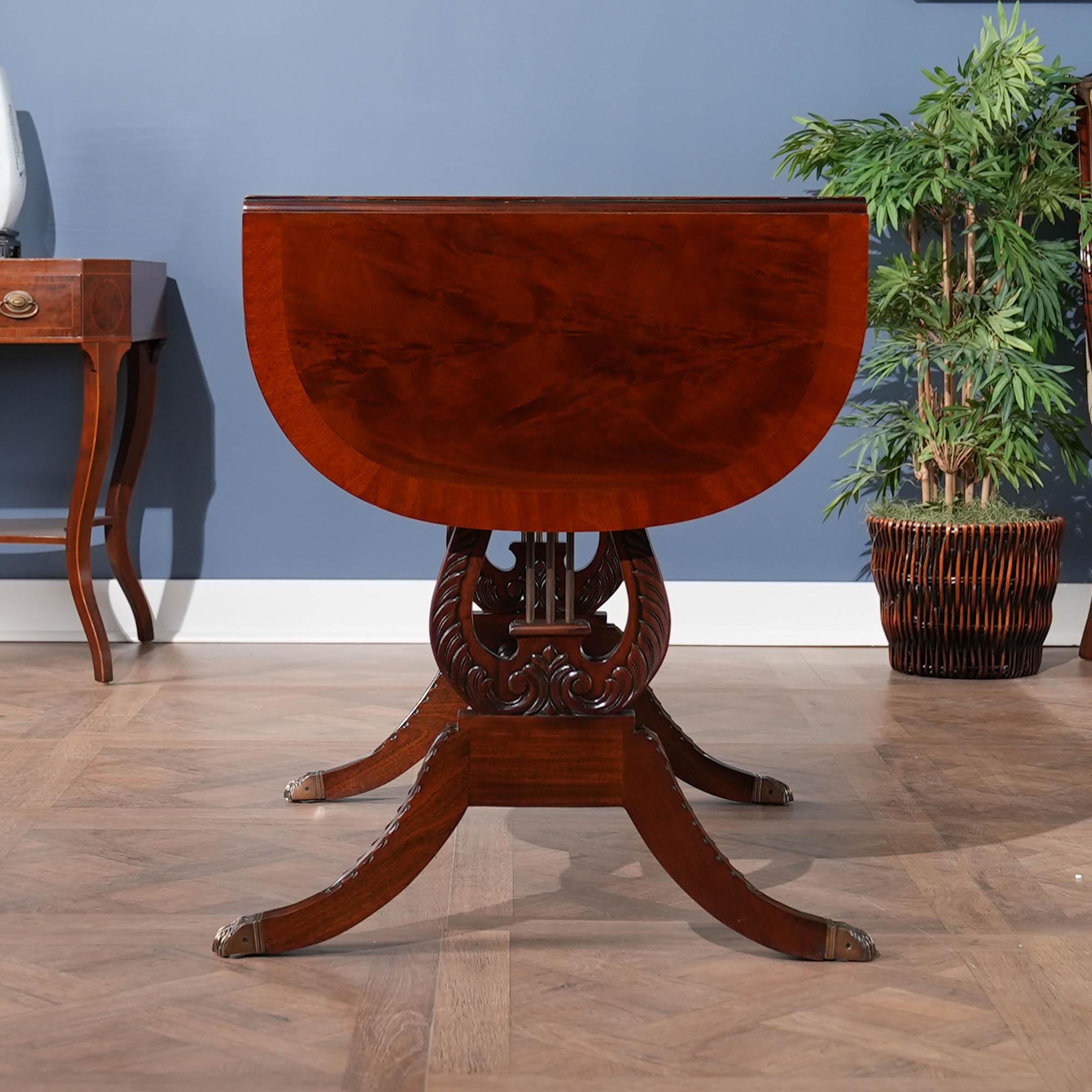 Mahogany Dropside Lyre or Harp Desk For Sale