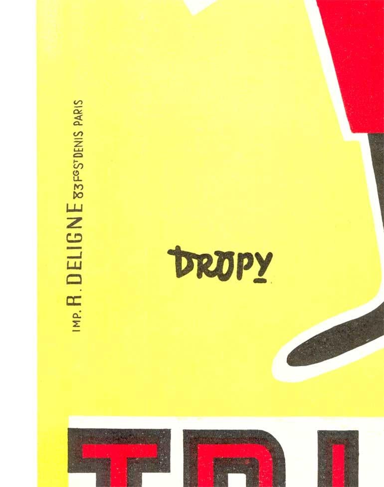 Original Trio Raisner Grand Prix du Disque, Mundharmonika Leinen hinterlegt Französisch Plakat (Gelb), Print, von Dropy