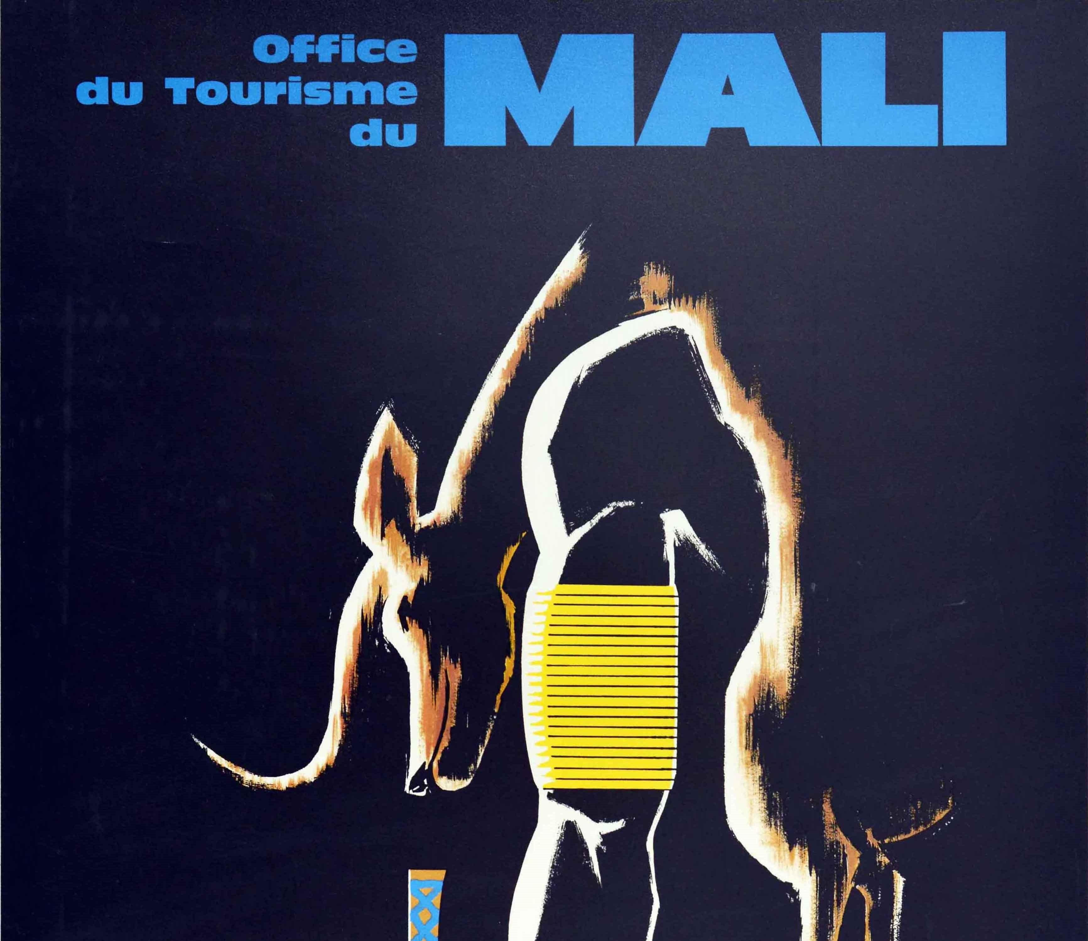 Original Vintage Travel Poster Mali West Africa Office Du Tourisme Hunter Design - Print by Drouard
