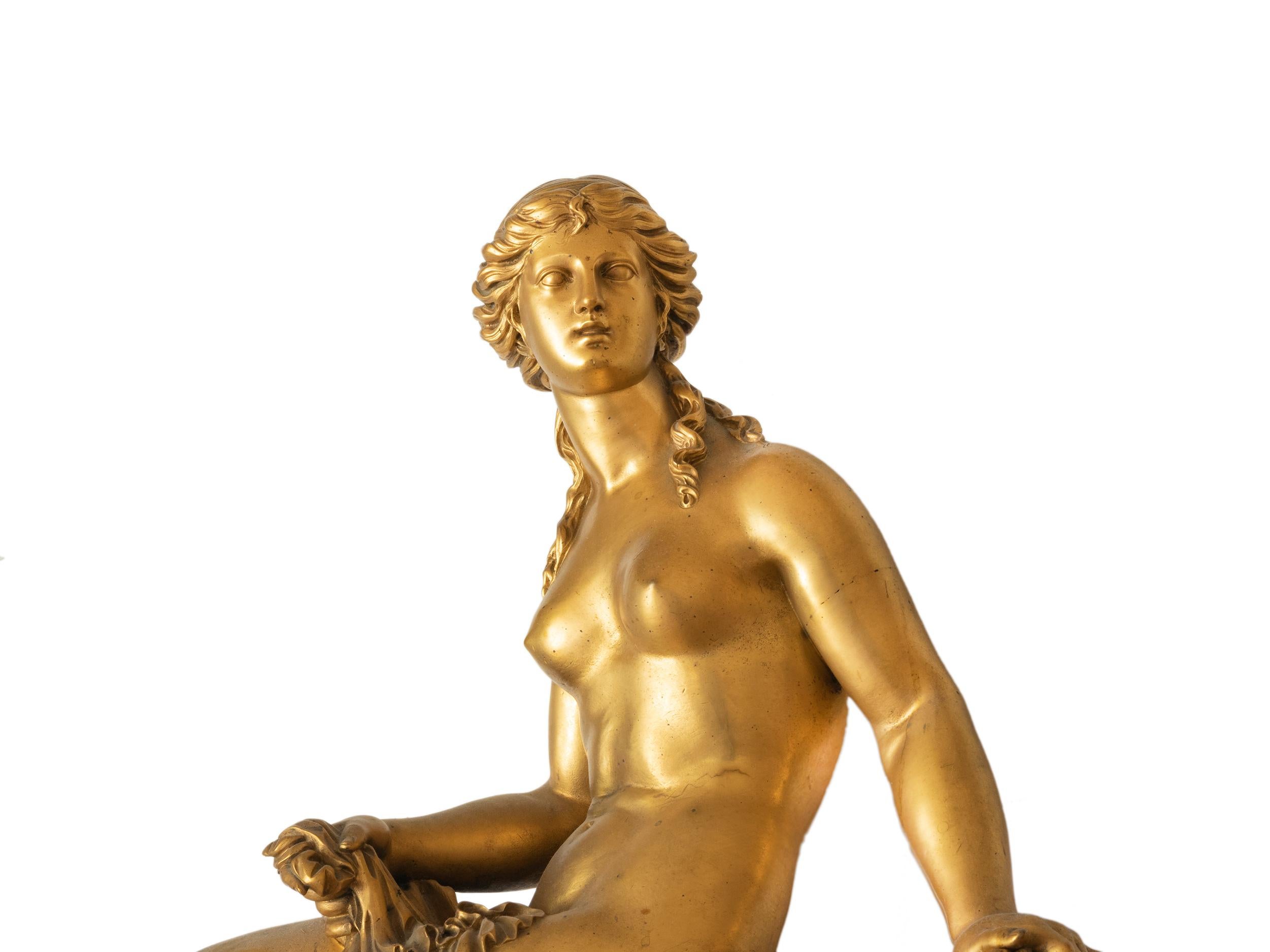Drouot French Empire Bronze Mantel Clock, 19th Century For Sale 3