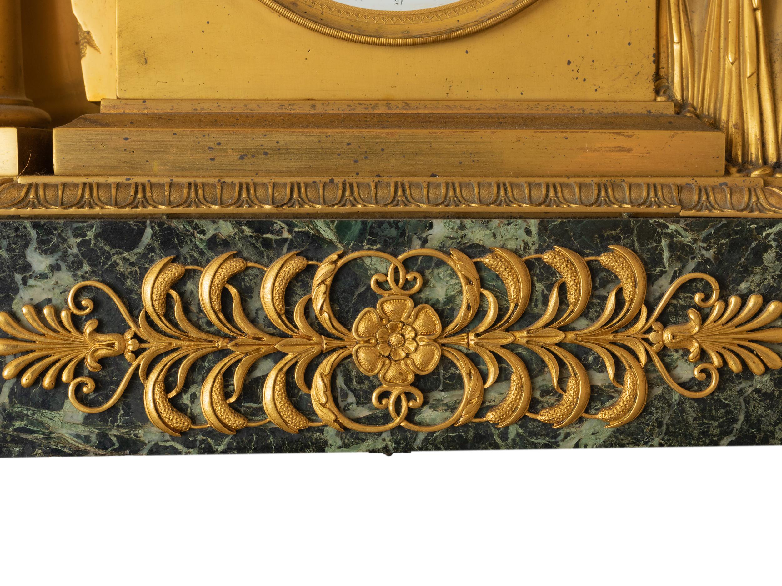 Drouot French Empire Bronze Mantel Clock, 19th Century For Sale 5