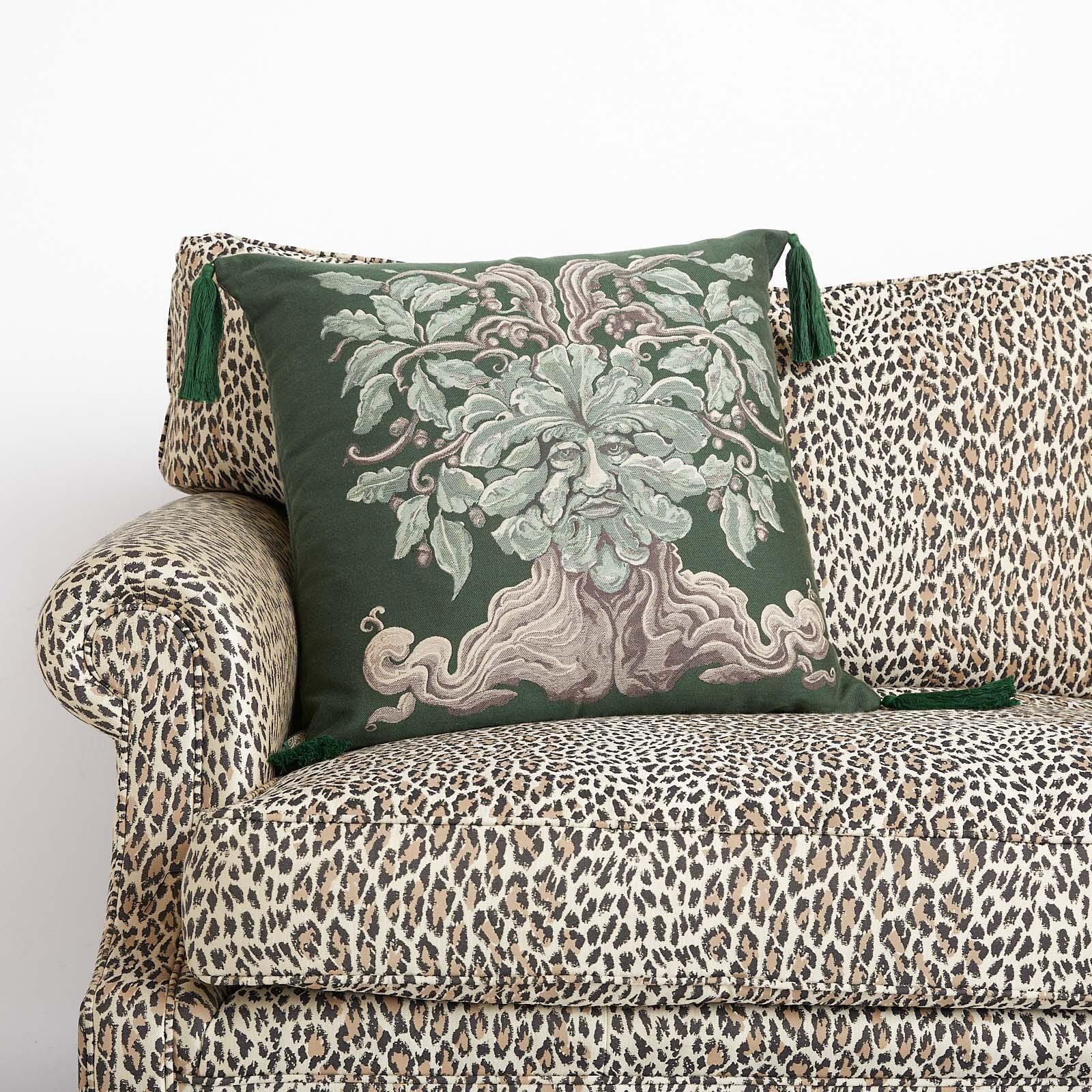 Britannico Cuscino Jacquard con nappe grande DRUANTIA - Verde in vendita