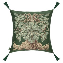 DRUANTIA Large Tassel Jacquard Cushion - Verde