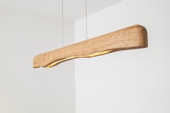 „Druid“ – moderne, lineare Pendelleuchte aus Bio-Massivholz – Wabi-Sabi 51" / 130 cm