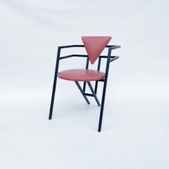 Druillet Silla de Comedor Postmoderna Años 80 Azul Rosa Jean Allemand Vintage Memphis