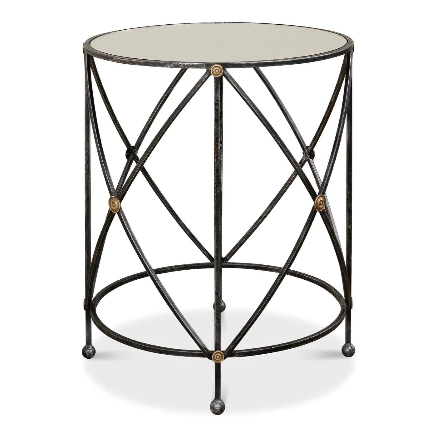 Asian Drum and Fife Modern Side Table For Sale