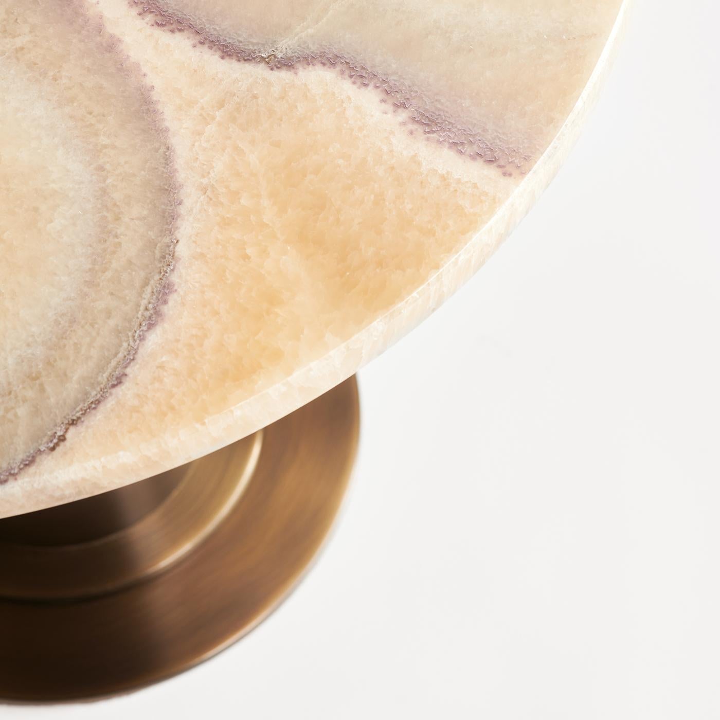 Beistelltisch aus Trommelbronze undffegrünem Onyx von Matlight Milano (Italienisch) im Angebot