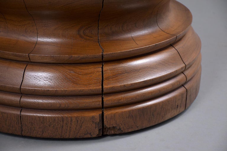 Carved Drum Side Table For Sale at 1stDibs