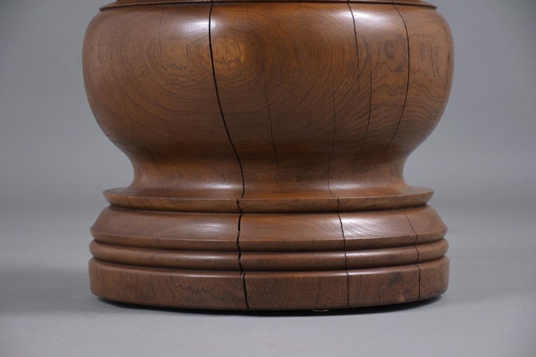 Carved Drum Side Table For Sale 2