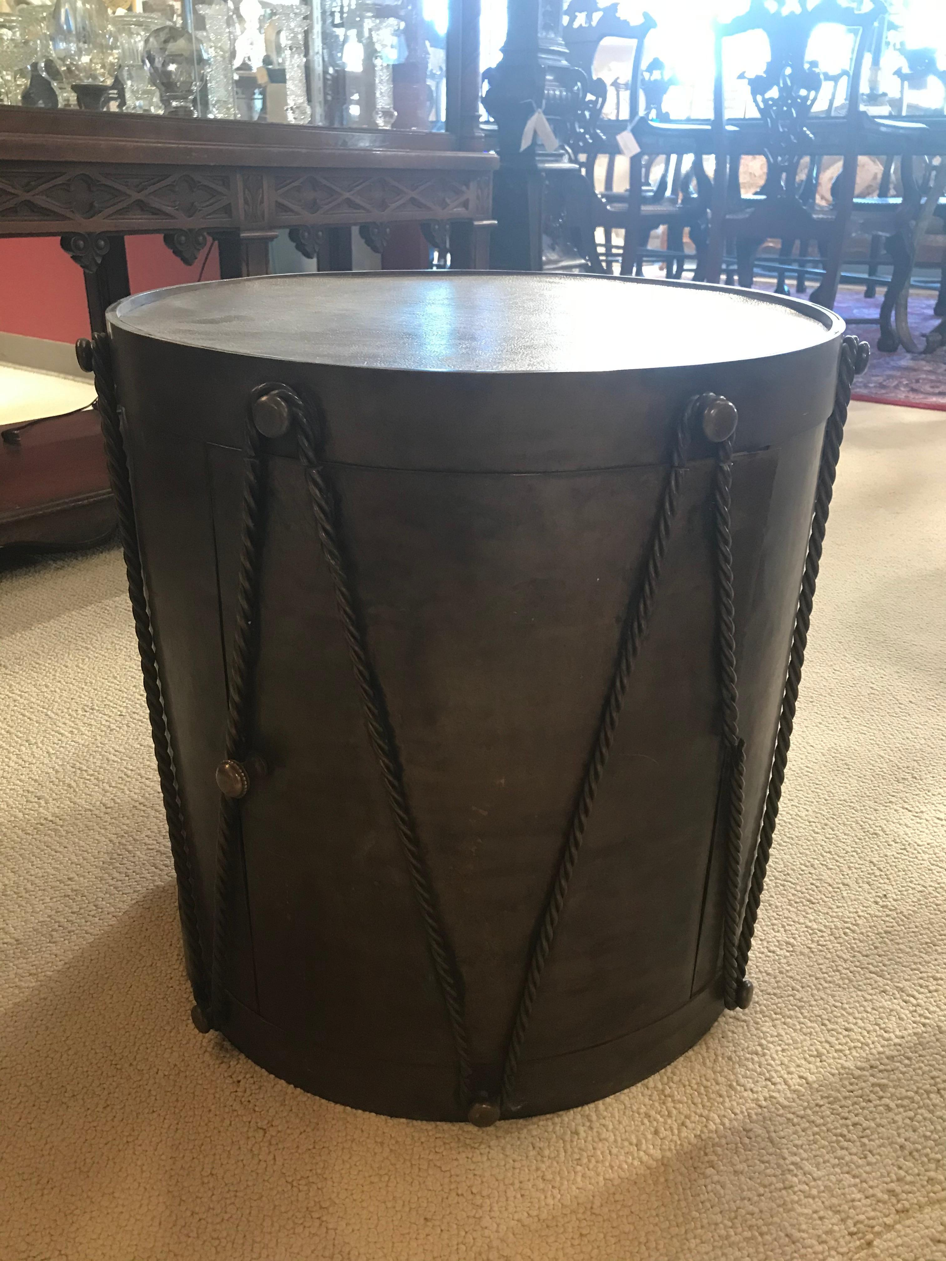 English Drum Motif Table For Sale