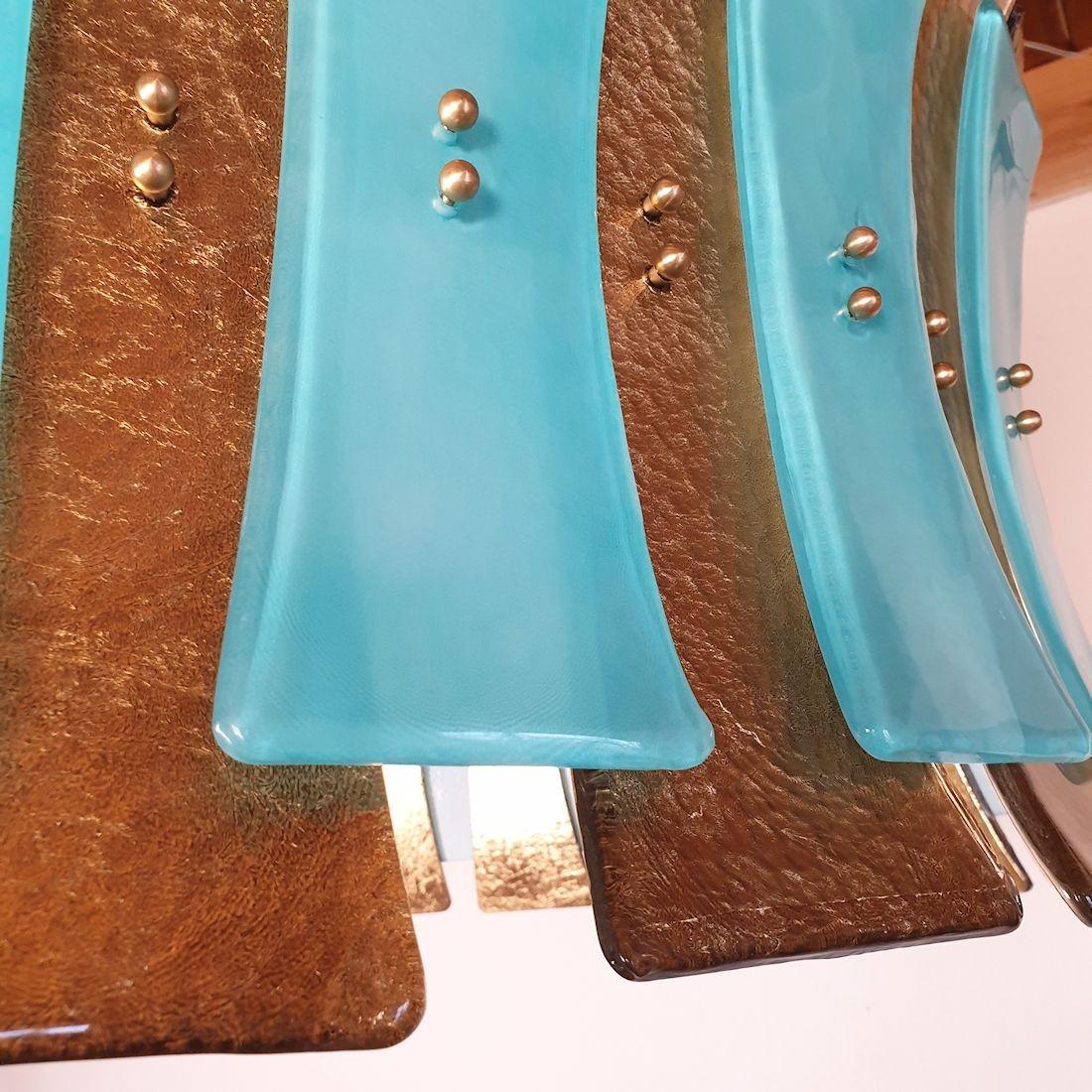 Lampadario a tamburo in vetro di Murano in vendita 4