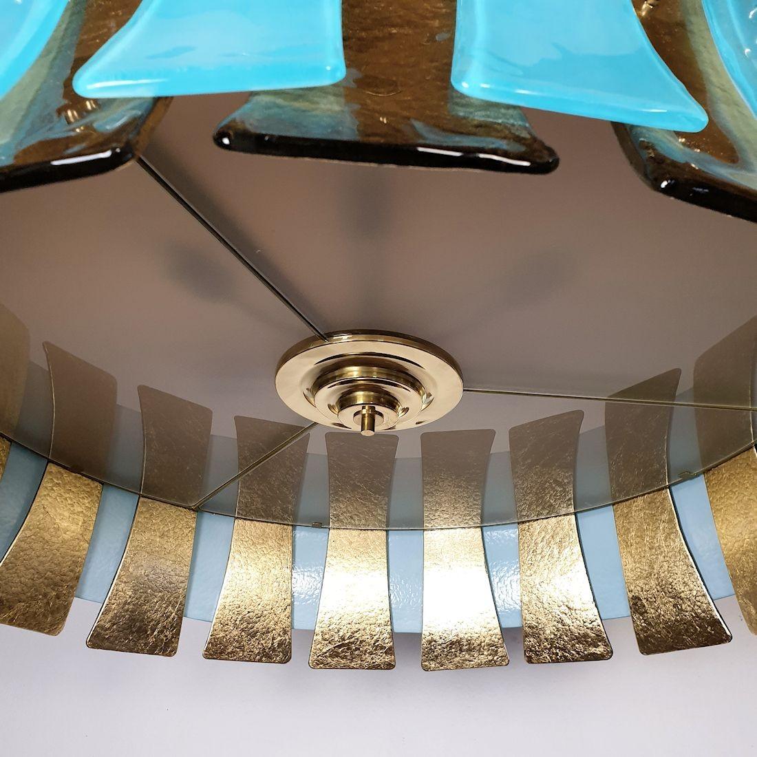 Drum Murano glass chandelier For Sale 1