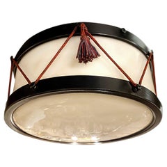 Vintage Drum Shaped Light Fixture