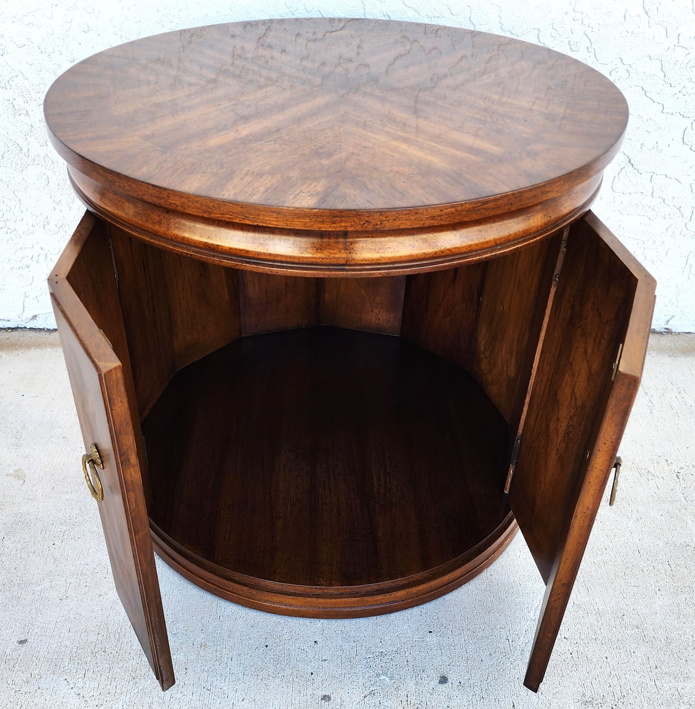 Late 20th Century Drum Side Center Table Vintage by WEIMAN For Sale