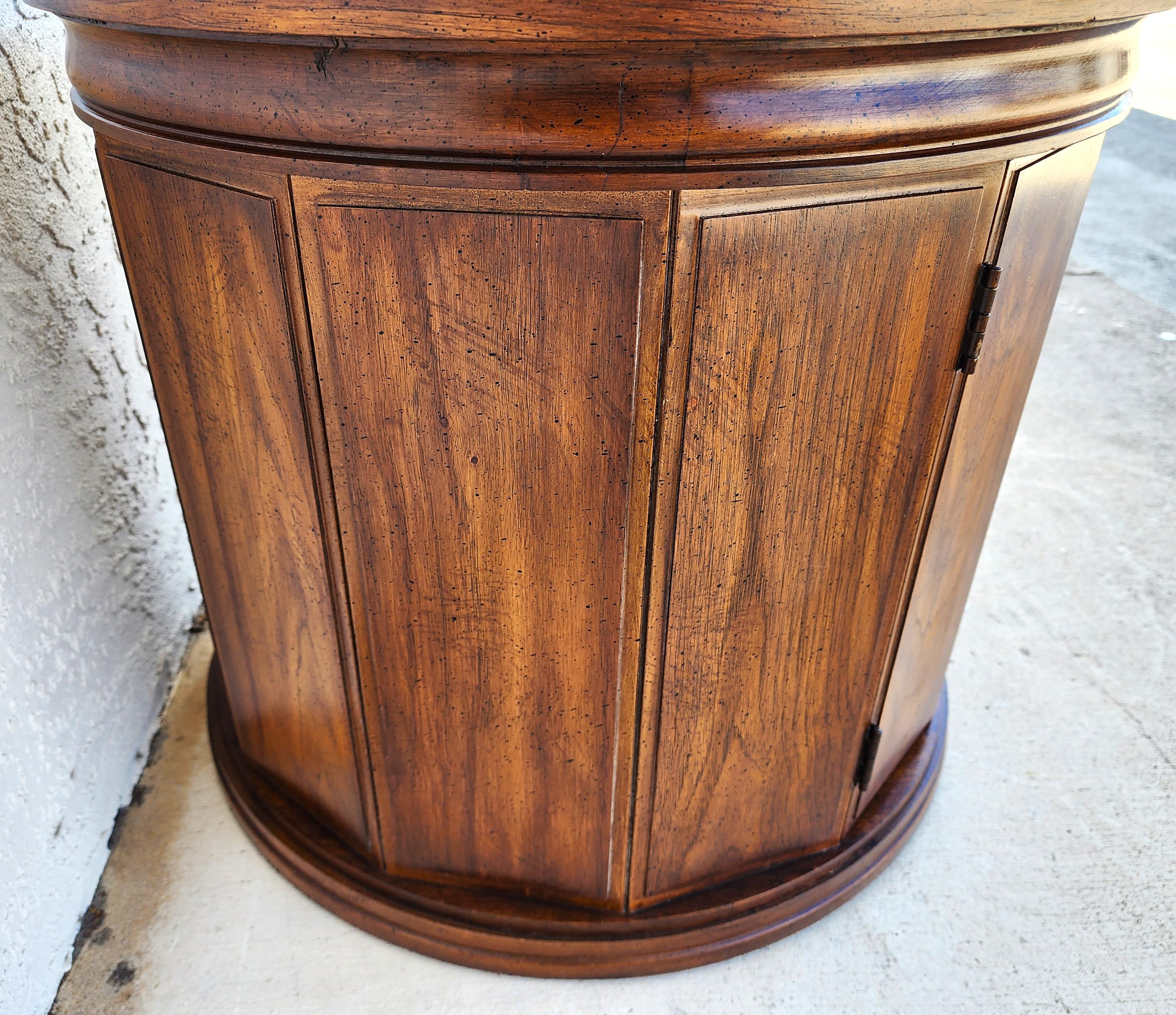 Wood Drum Side Center Table Vintage by WEIMAN For Sale