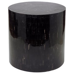 Drum Stool / Table Made with Horn Marquetry, Serenity