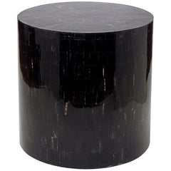 Drum Stool / Table Made with Horn Marquetry, Serenity