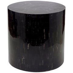 Drum Stool / Table Made with Horn Marquetry, Serenity