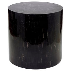 Drum Stool Table Made with Horn Marquetry, Serenity