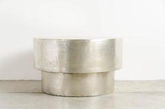 Tavolo a tamburo in bronzo bianco di Robert Kuo, edizione limitata