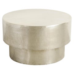 Drum Table in White Bronze by Robert Kuo, Limited Edition